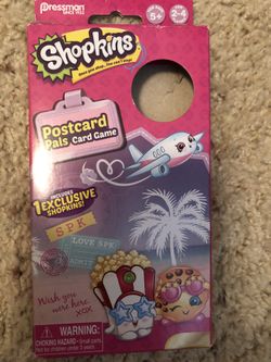 3 different card games Shopkins and a poster