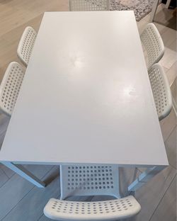 IKEA DINING TABLE WITH 6 CHAIRS