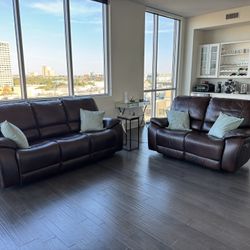 Leather Recliner  Couch (3+2 seater), barely used