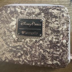 Loungefly Disney Rose Gold Sequined Minnie Mouse Wallet with Ears