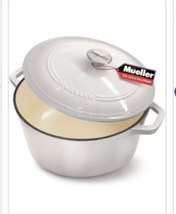 6QT Enameled Cast Iron MUELLER Dutch Oven  NEW