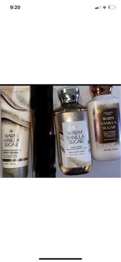 3 Bath & Body Works WARM VANILLA SUGAR body wash, body cream & lotion