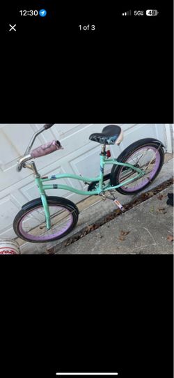 Kids Cruiser Bike Mint Green and Purple