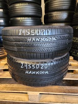 245 50R 20 HANKOOK VENTUS S1 TIRES 2455020 USED TIRES (PAIR) MOUNT BALANCE INCLUDED