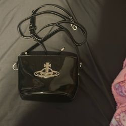 Vivienne Westwood Handbag Shoulder Bag Logo Leather Black