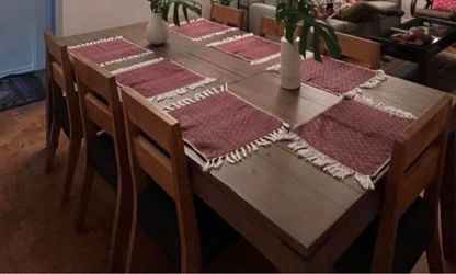 Crate & Barrel Morris Ash Grey Reclaimed Wood Extension Dinner Table