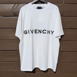 Givenchy White Logo Embroidered T-Shirt
