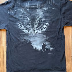 Legendary Whitetails Black T Shirt  Mens XL Deer Buck Hunting Archery Black