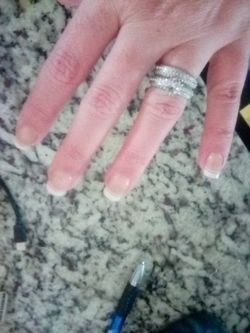 2 Rings ,One Is Just A Silver Ring,Other Is A Sterling Silver Stamped Wedding Set Size 7