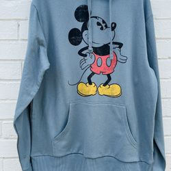 New Mickey Mouse Gray Unisex Pullover Hoodie Top Sweater  XL