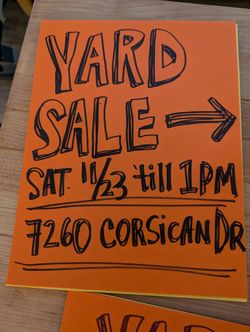Yard Sale 11/23 (7-1p)