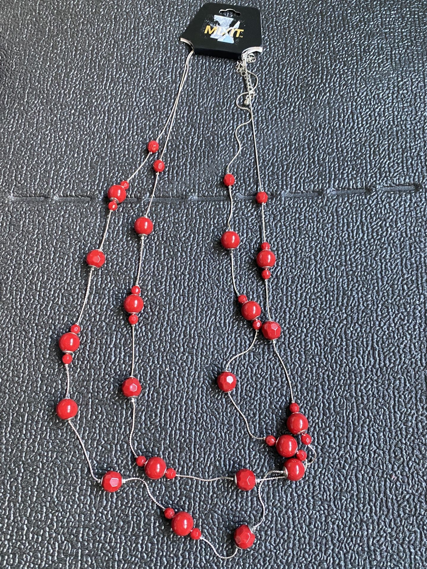 Mixit Elegant Red Beaded Necklace New