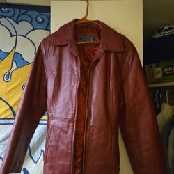 Women's Red Leather Jacket