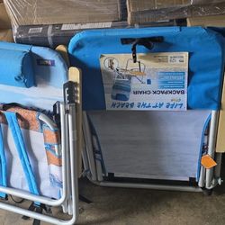 2 NEW BEACH  BACKPACK CHAIRS