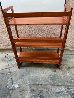 Folding Wooden 3-Tier Bookshelf