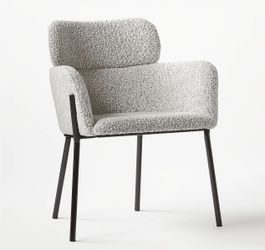 Set Of 5 - Cb2 Azalea Black And Beige Boucle Dining Chair $650
