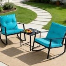 Brand New In The Box Patio Rocking Chairs Outdoor Rocking Chair Set Patio Rockers Patio Furniture Sillas Mesadoras 🆕🚛🚎
