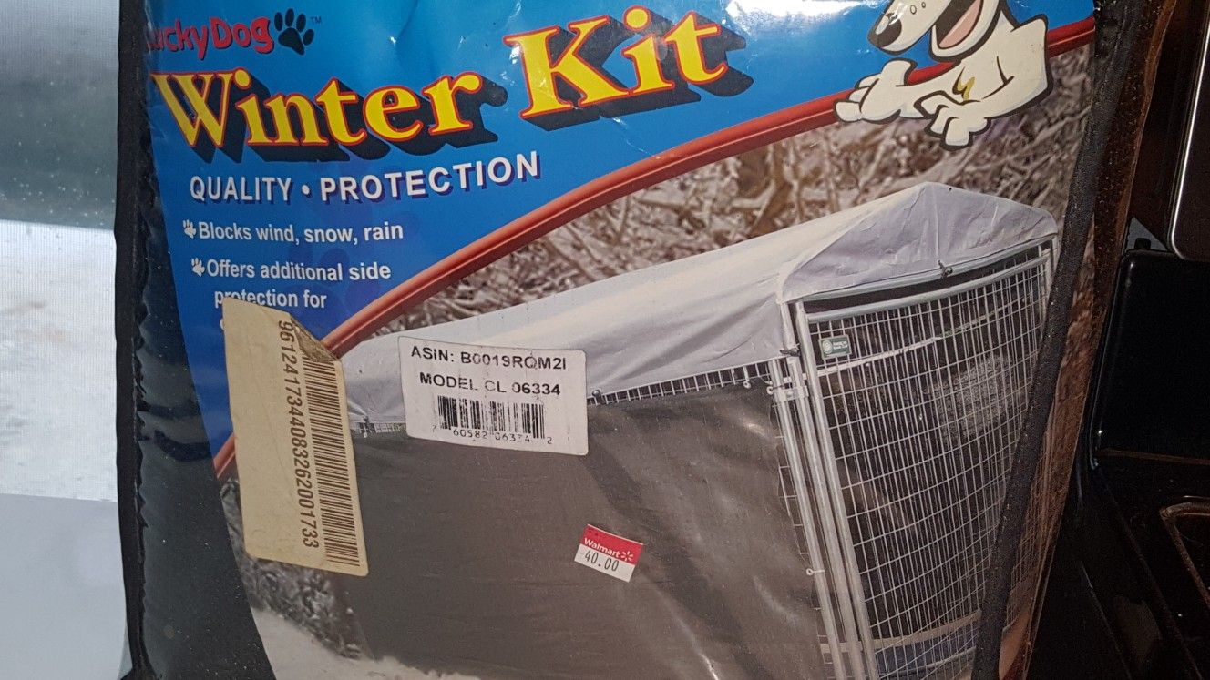 Weather protection for outside dog kennel