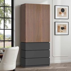 70.8" Kitchen Pantry Cabinet with 3 Drawers Tall Kitchen Storage