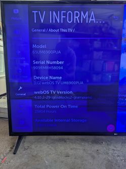 LG 65" 4k Smart TV