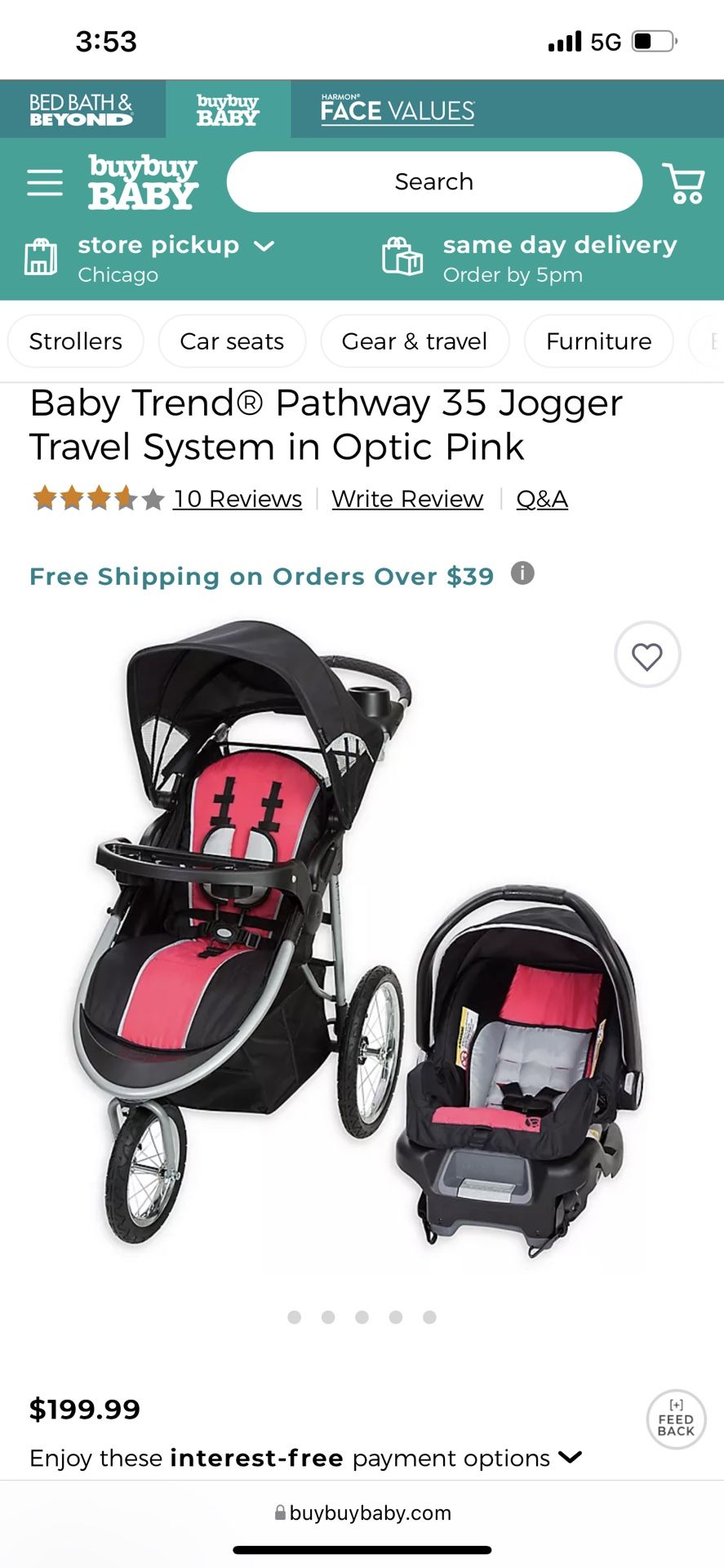 New Open Box Stroller Jogger Travel System