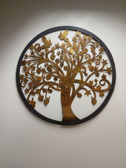 Metal Tree of Life Round Wall Art
