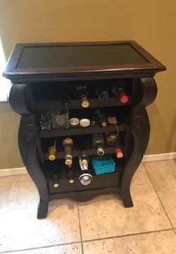 Wine rack solid wood and granite top