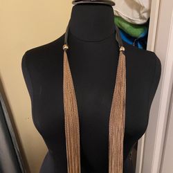 Black & Gold Necklace & Earrings