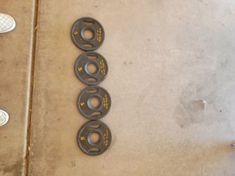 Gold's gym weight plates 5 lb each equaling 20 lb all together
