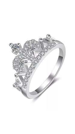 Silver Princess Crown Ring