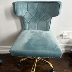 Suede Blue Chair