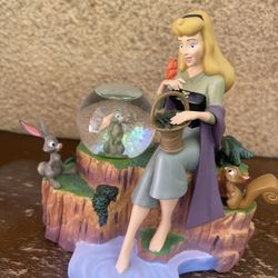 DISNEY STORE SLEEPING BEAUTY/AURORA SNOW GLOBE WITH RABBIT