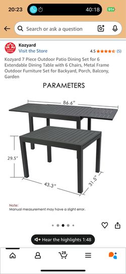 Extendable dining table