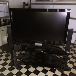 LG 52 Inch TV With Panasonic Surround Sound System.