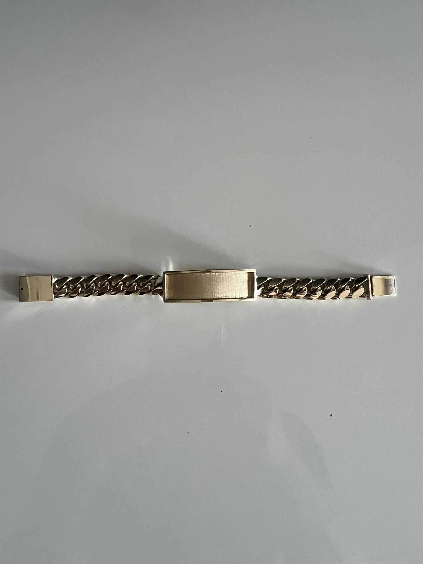 Mens Solid 14k ID Cuban Bracelet