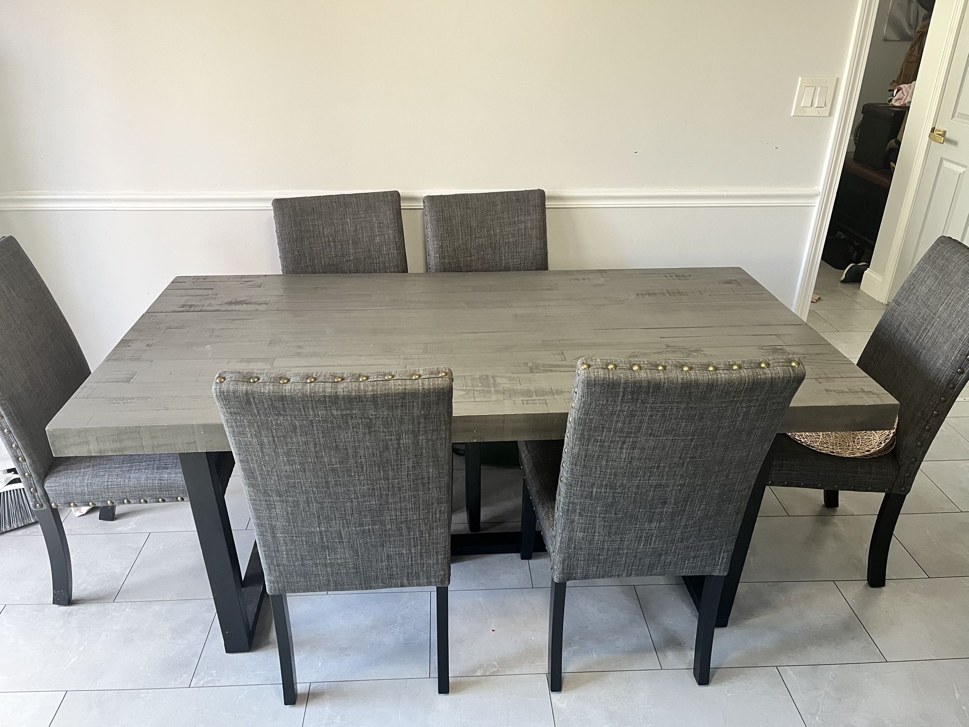 Kitchen Table And 6 Chairs, 6’X 3