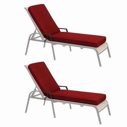 42-in x 21.7-in 2 -Piece Red Patio chaise lounge chair cushion