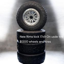 New Rims lock 17x9 On usde tire $1200 wheels and tires