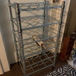 24 Bottle Wine Rack Modern Chrome Finish