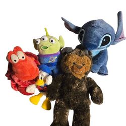 Disney plush lot Stitch, Donald Duck, Sebastian, Beast, Minion