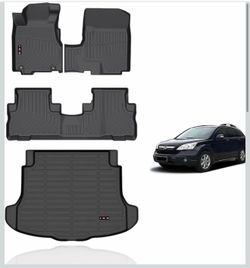 KELCSEECS Floor Mats & Cargo Liner for 2007 2008 2009 2010 2011 Honda CRV LX/SE/EX/EX-L Car Mats Floor Liners Trunk Mat CR-V All Weather Floor Mats Ac