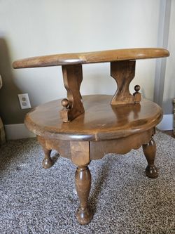 Solid Maple Wood End Table - Antique
