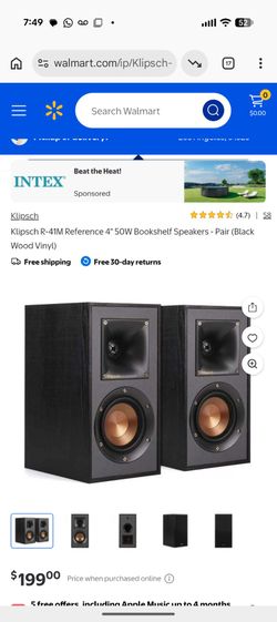 4 sale by owner Klipsch R-41M Reference 4" 50W Bookshelf Speakers - Pair (Black