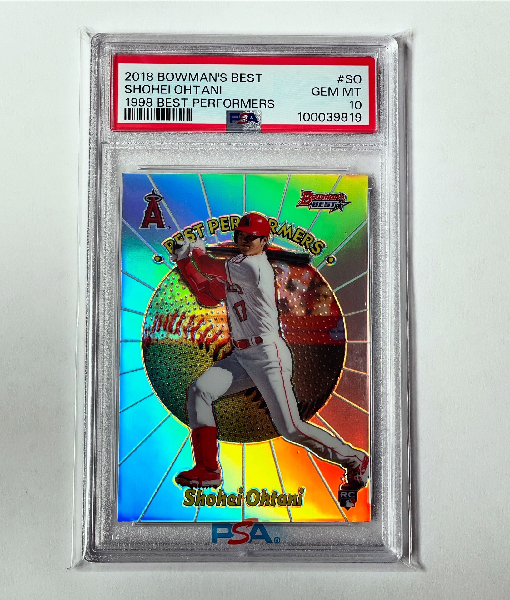 2018 Bowman’s Best Shohei Ohtani 1998 Best Performers Rookie PSA 10