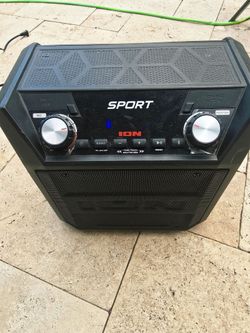 ION Sport Portable Bluetooth Speaker - AM/FM Radio, Rechargeable Battery & Power Cord