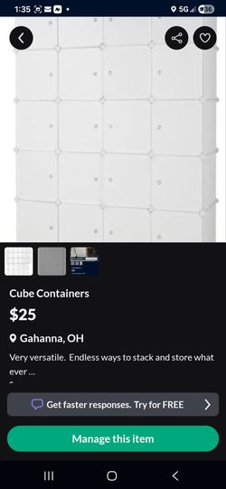 Storage stackable cube Containers