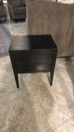 Dark Wood 2-Drawer Nightstand