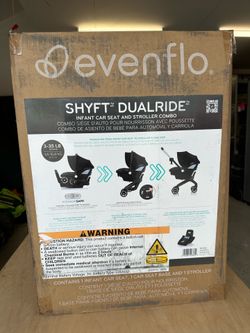 Evenflo Shyft DualRide Travel System with Carryall Storage - Boone Gray: Metal Frame, 29 Ib Weight