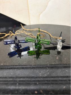 Hand-blown glass airplane ornaments