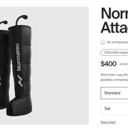 Brand New Normatec 3 Leg Attachments – Standard Size 